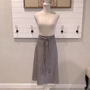 One More Thyme Plaid Print Midi Skirt